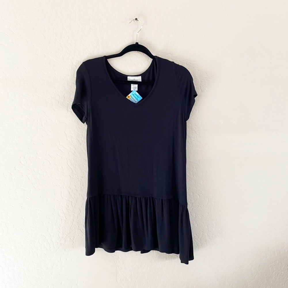 🌿Final Sale Black Peplum Knit Top‎